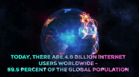 Global internet and worldwide outreach graphic